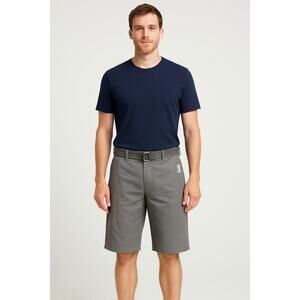 NWT old navy longer inseam below the knee grey shorts with belt size 31 casual